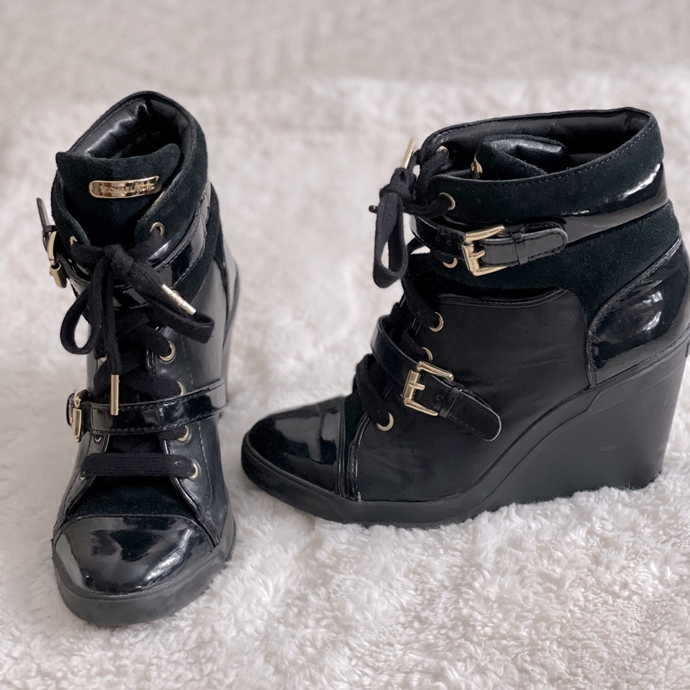 Micheal Kors Wedge Buckle Boot